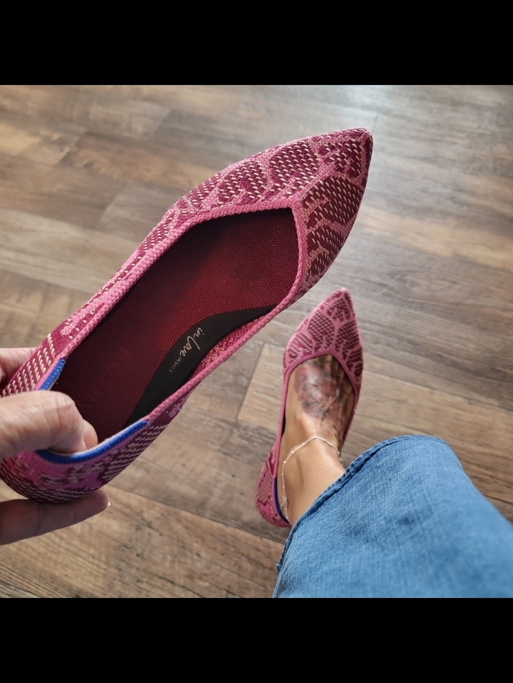 Rothy's The Point II Pink Bouquet Pointed-Toe Flats 7.5